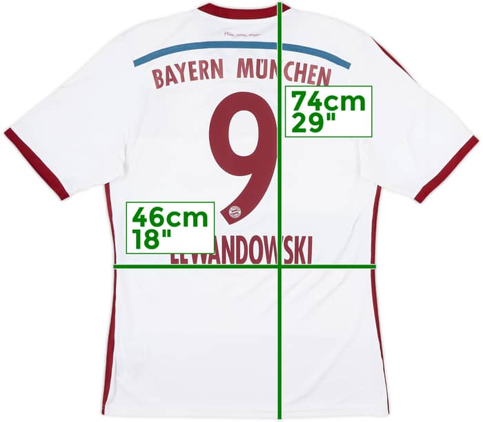2014-15 Bayern Múnich Visitante Camiseta Lewandowski #9 - 7/10 - (M)