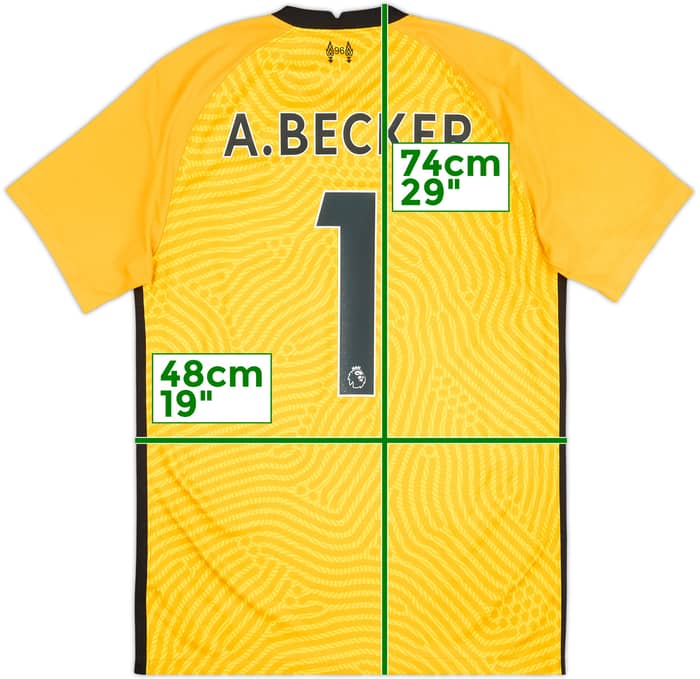 2020-21 Liverpool GK S/S Shirt A.Becker #1 - 7/10 - (M)