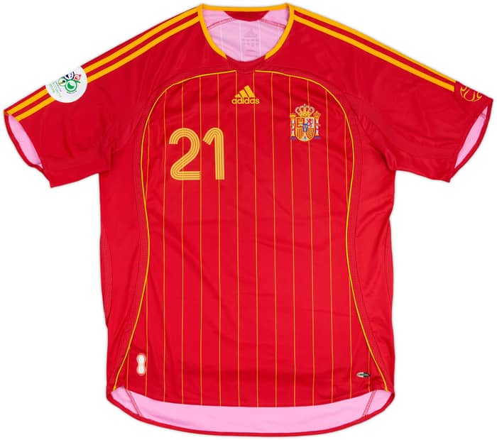 2006-08 Spain Home Shirt David Villa #21 - 8/10 - (L)