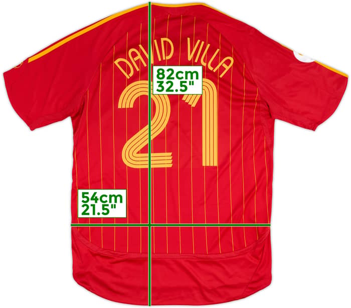 2006-08 Spain Home Shirt David Villa #21 - 8/10 - (L)