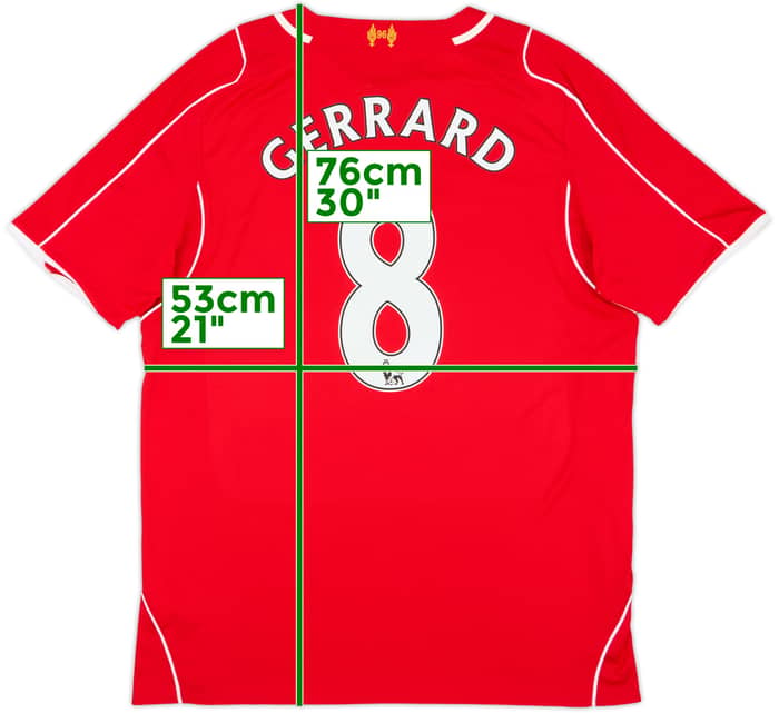 2014-15 Liverpool Home Shirt Gerrard #8 - 5/10 - (L)