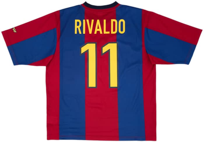 1998-00 Barcelona Basic Home Shirt Rivaldo #11 - 9/10 - (L)