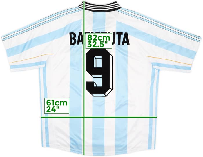 1998-99 Argentina Home Shirt Batistuta #9 - 7/10 - (XL)