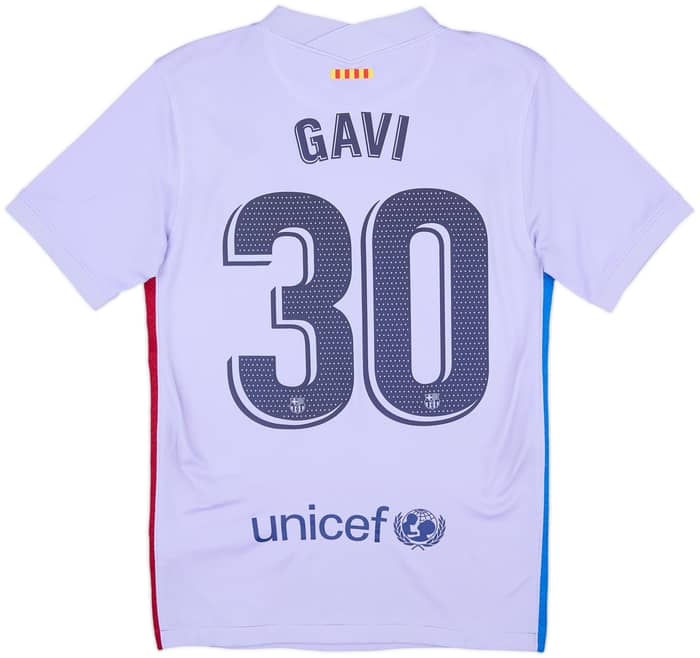 2021-22 Barcelona Away Shirt Gavi #30 - 7/10 - (XS)