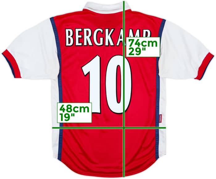 1998-99 Arsenal Home Shirt Bergkamp #10 - 8/10 - (S)