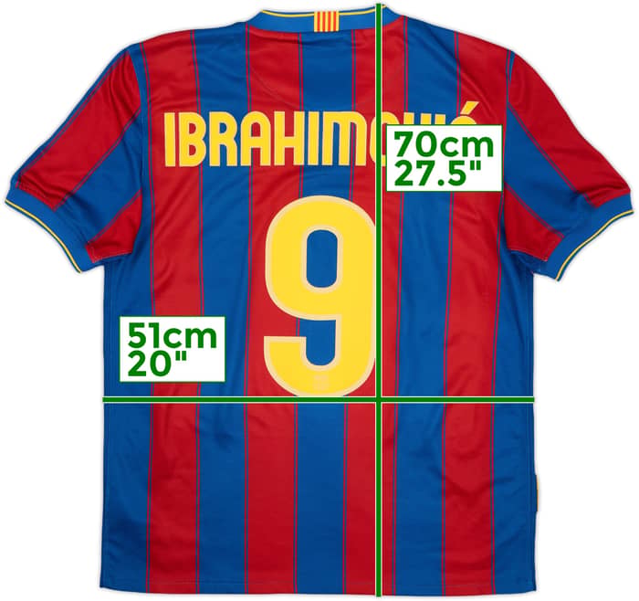 2009-10 Barcelona Home Shirt Ibrahimovic #9 - 8/10 - (M)
