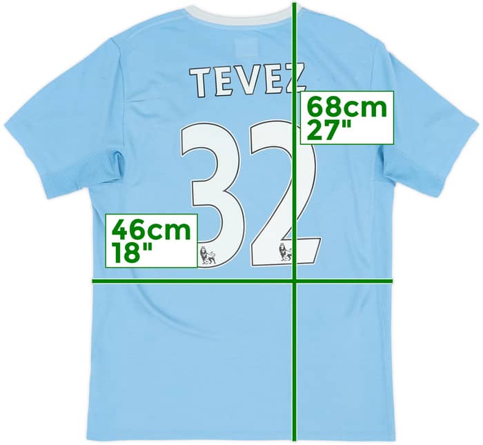 2009-10 Manchester City Home Shirt Tevez #32 - 5/10 - (M)