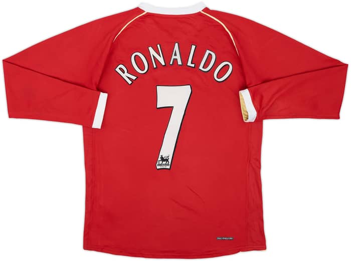 2006-07 Manchester United Home L/S Shirt Ronaldo #7 - 6/10 - (XL.Boys)