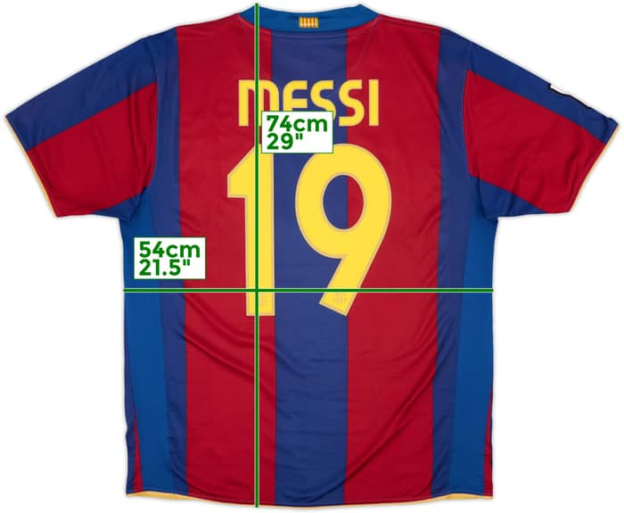 2007-08 Barcelona Home Shirt Messi #19 - 6/10 - (L)