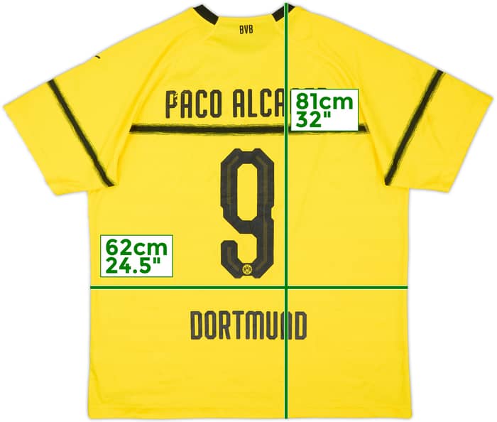 2018-19 Borussia Dortmund European Home Shirt Paco Alcacer #9 - 5/10 - (XXL)