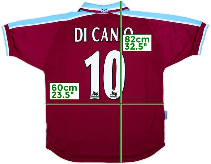 Camiseta de local del West Ham 1999-01 Di Canio #10 - 8/10 - (L)