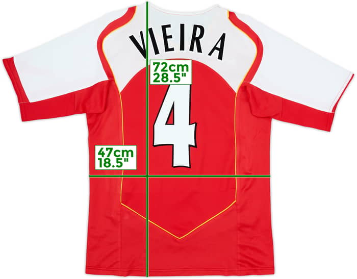 2004-05 Arsenal Home Shirt Vieira #4 - 8/10 - (S)