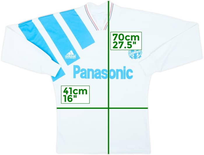 1991-92 Olympique Marseille Home L/S Shirt - 6/10 - (S)