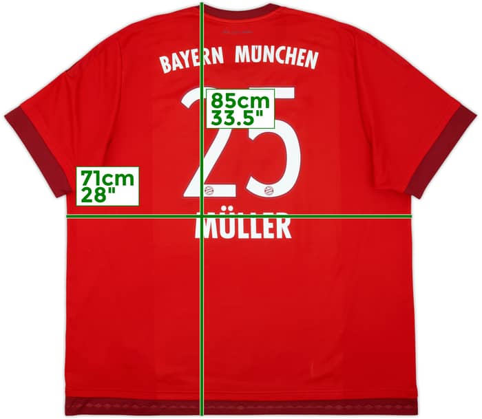 2015-16 Bayern Munich Home Shirt Muller #25 - 8/10 - (3XL)