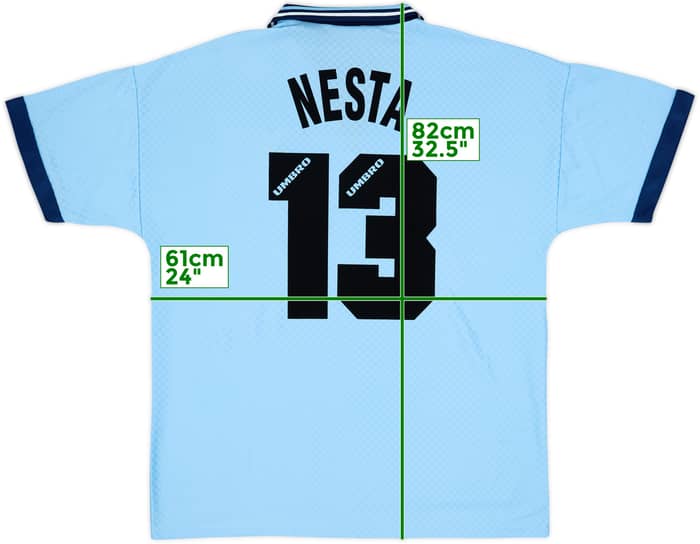 1996-97 Lazio Home Shirt Nesta #13 - 8/10 - (XL)