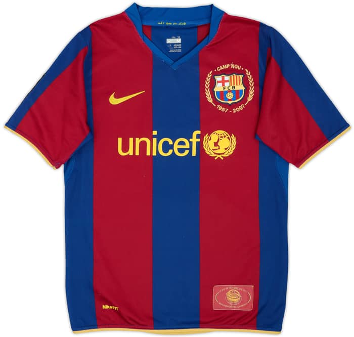 2007-08 Barcelona Home Shirt - 5/10 - (11-12 Years)
