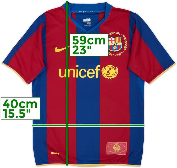 2007-08 Barcelona Home Shirt - 5/10 - (11-12 Years)