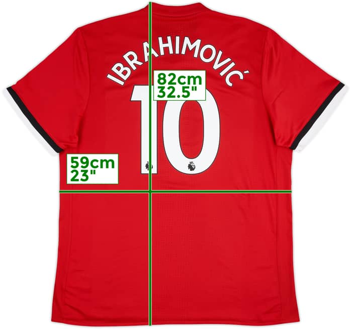 2017-18 Manchester United Authentic Home Shirt Ibrahimovic #10 - 7/10 - (XXL)