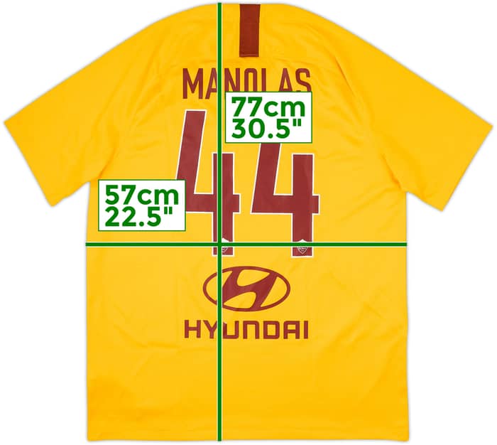 2018-19 Roma Third Shirt Manolas #44 - 7/10 - (L)