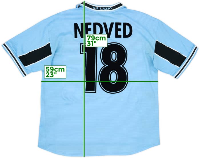 1998-00 Lazio Home Shirt Nedved #18 - 7/10 - (XL)