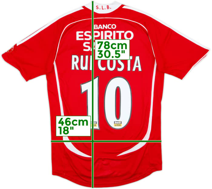 2006-07 Benfica Home Shirt Rui Costa #10 - 6/10 - (S)