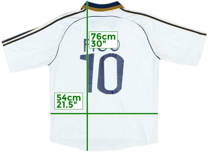 1998-00 Real Madrid Home Shirt Figo #10 - 5/10 - (L)