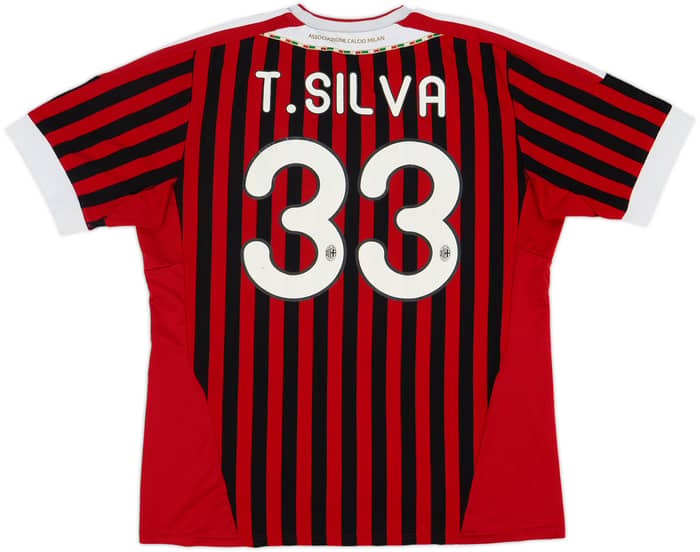 2011-12 AC Milan Home Shirt T.Silva #33 - 6/10 - (XL)