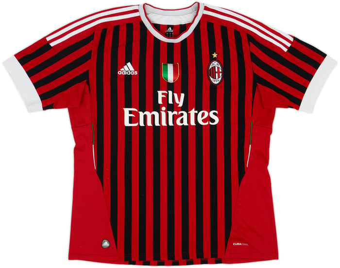 2011-12 AC Milan Home Shirt T.Silva #33 - 6/10 - (XL)