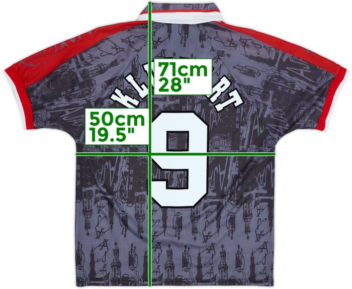 1996-97 Ajax Away Shirt Kluivert #9 - 9/10 - (M)