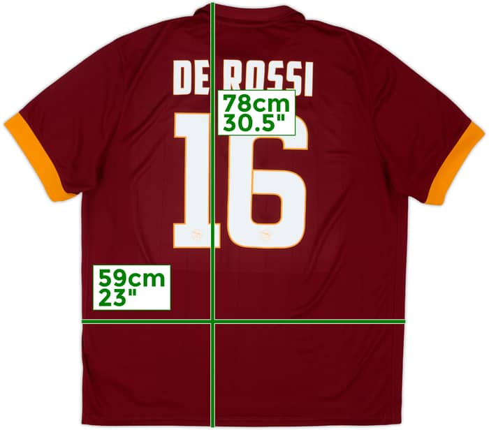 Camiseta de local de la Roma 2014-15 De Rossi #16 - 7/10 - (XXL)
