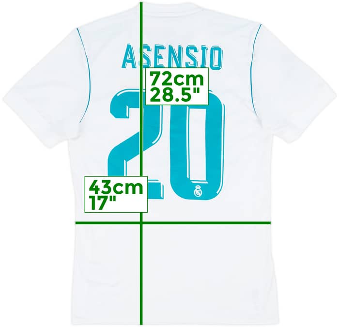 2017-18 Real Madrid Home Shirt Asensio #20 - 6/10 - (S)