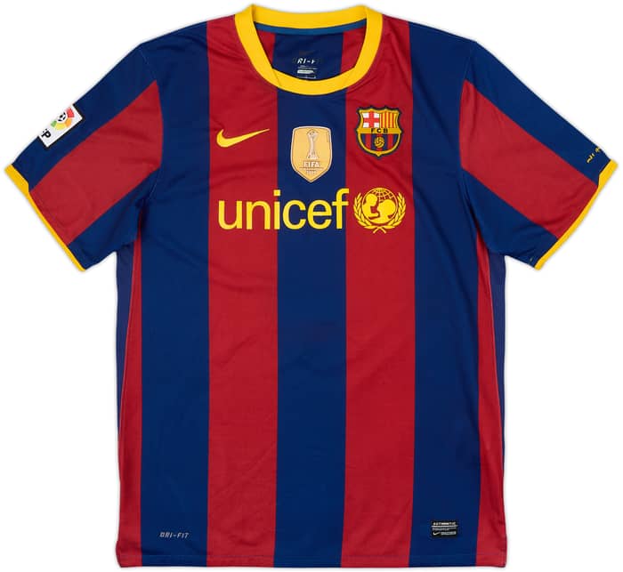 2010-11 Barcelona Home Shirt Pique #3 - 6/10 - (L)