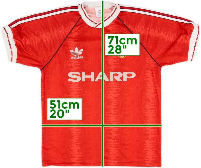 1990-92 Manchester United Home Shirt - 6/10 - (M)