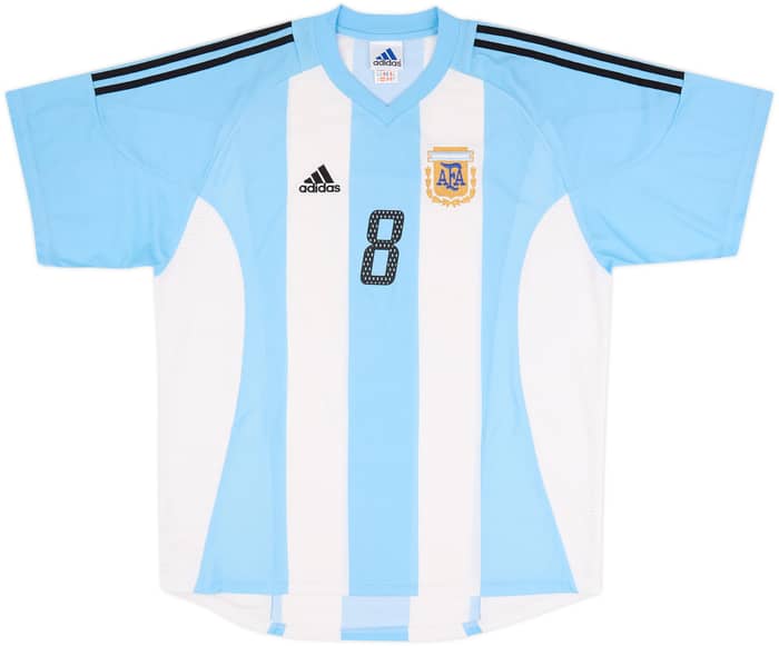 2002-04 Argentina Home Shirt Zanetti #8 - 7/10 - (XL)