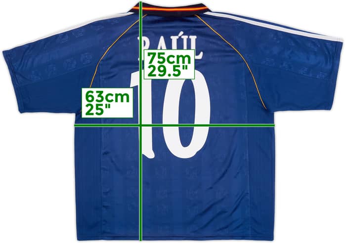 1999-00 España Camiseta Visitante Raul #10 - 5/10 - (XL)