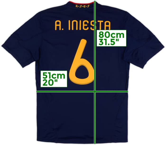2010-11 Spain Away Shirt A.Iniesta #6 - 8/10 - (L)