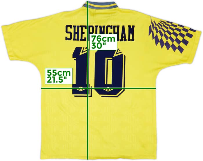 1991-95 Tottenham Away Shirt Sheringham #10 - 7/10 - (L)
