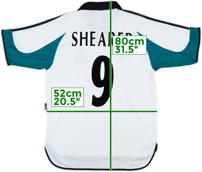 1999-00 Newcastle Away Shirt Shearer #9 - 9/10 - (M)