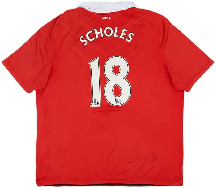 Camiseta de local del Manchester United 2010-11 Scholes #18 - 6/10 - (XXL)