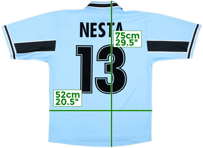 1998-00 Lazio Basic Home Shirt Nesta #13 - 6/10 - (15-16 Years)