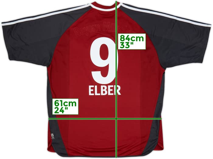 2002-03 Bayern Munich Home Shirt Elber #9 - 3/10 - (XL)