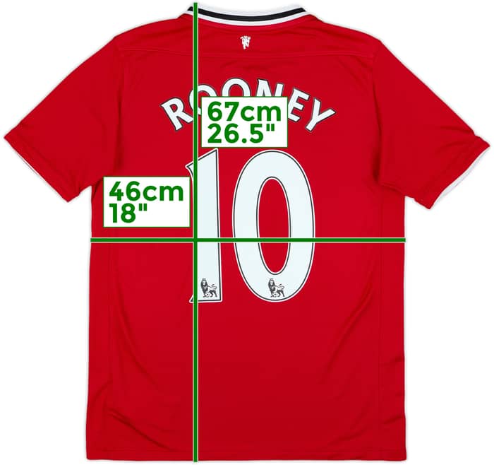 2011-12 Manchester United Home Shirt Rooney #10 - 8/10 - (XL.Boys)