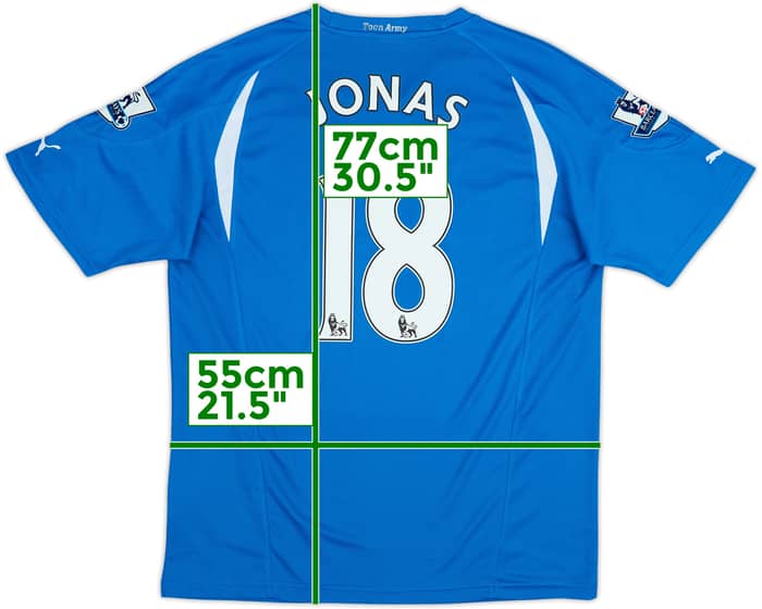 Camiseta de visitante del Newcastle 2010-11 Jonas #18 - 6/10 - (L)