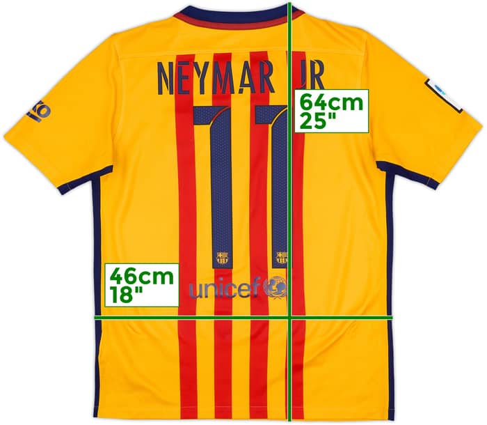 2015-16 Barcelona Away Shirt Neymar #11 - 8/10 - (XL.Boys)