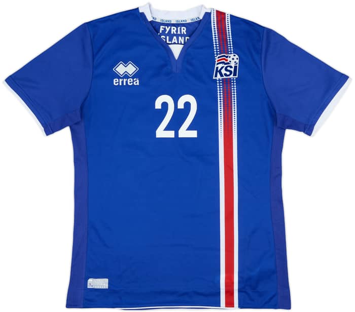 2016-18 Iceland Home Shirt Gudjohnsen #22 - 7/10 - (M)