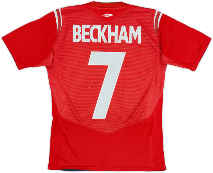 2004-06 England Away Shirt Beckham #7 - 5/10 - (XL.Boys)