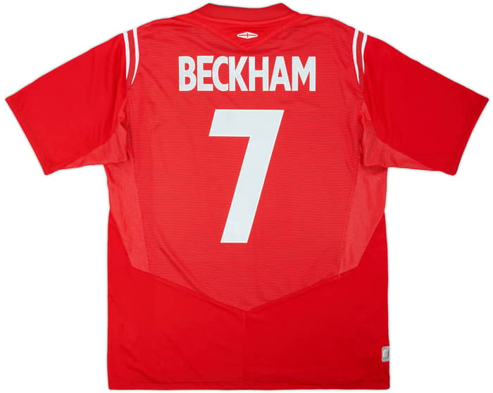 2004-06 Inglaterra Camiseta Visitante Beckham #7 - 5/10 - (L)
