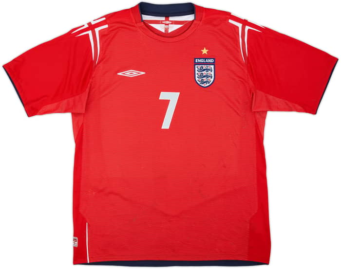 2004-06 Inglaterra Camiseta Visitante Beckham #7 - 5/10 - (L)