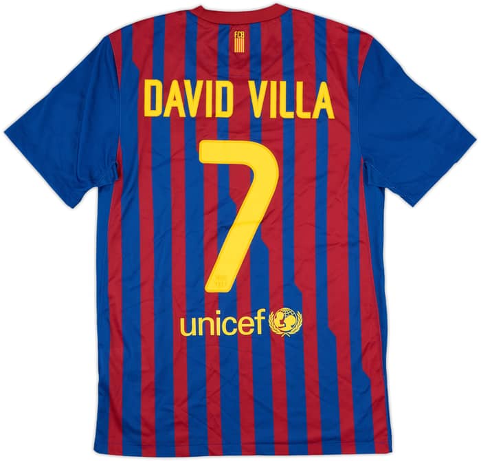2011-12 Barcelona Home Shirt David Villa #7 - 9/10 - (S)