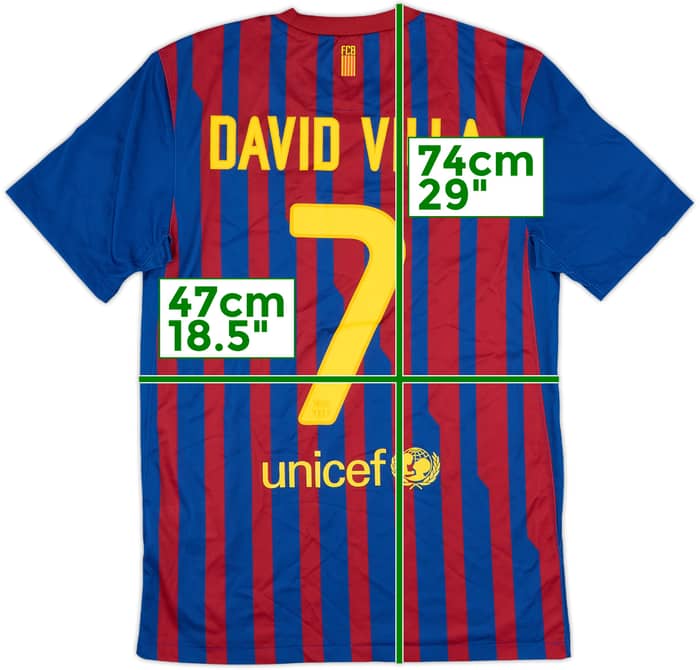 2011-12 Barcelona Home Shirt David Villa #7 - 9/10 - (S)